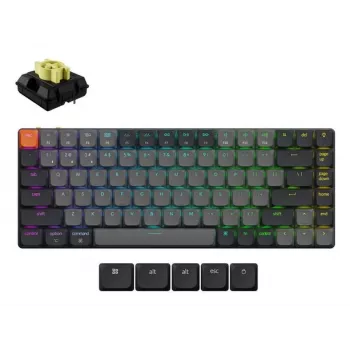 Teclado mecánico Keychron K3X-B4 — 75% Low-Profile, con cable y Bluetooth 5.2, USB-C, iluminación RGB, gris, batería hasta 124 h