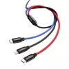 Cable USB BASEUS Colorfone CAMLT-BSY01 1,2 m USB A 3 x USB C negro, rojo, azul