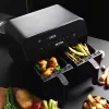 Freidora de aire Petra PT4750BLKVDEEU7, doble cámara, capacidad 3,7 L, negra