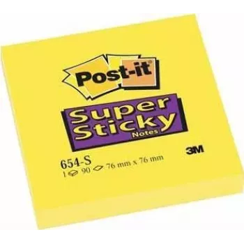 Post-It 654-S notas adhesivas cuadradas amarillo 90 hojas (654-S6 (1 PACK = 12 blocs))