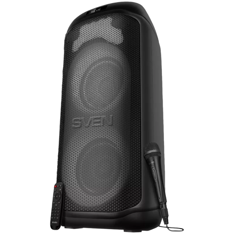 Altavoz SVEN PS-1050, negro (200W, TWS, Bluetooth, FM, USB, microSD, pantalla LED, 7200mAh)