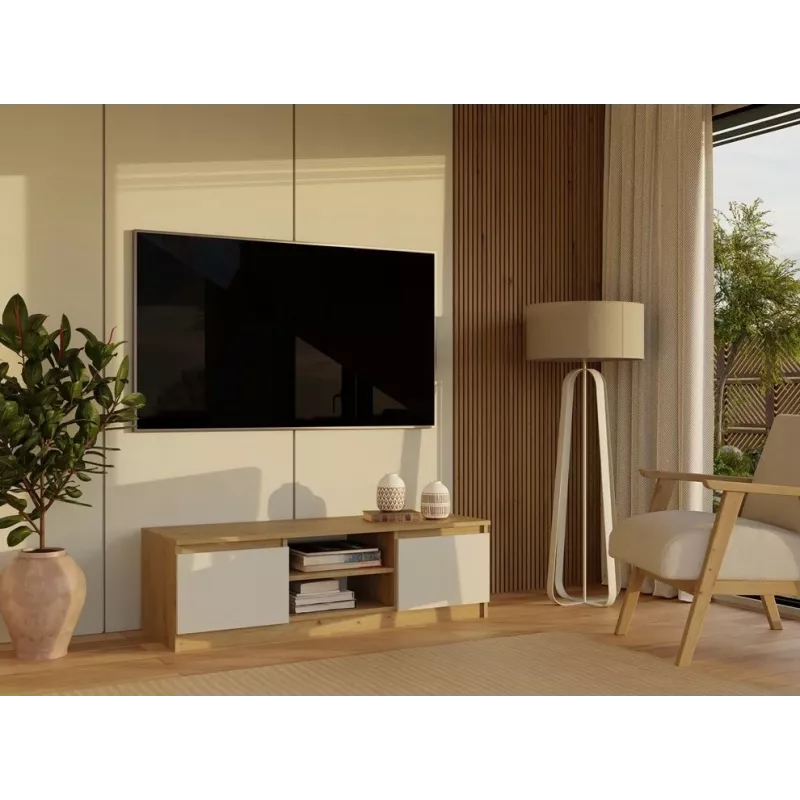 Mueble de TV MALWA 120, roble Artisan/cashmere