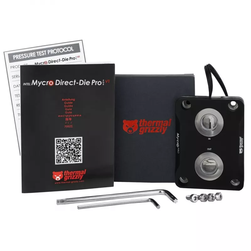 Thermal Grizzly Intel Mycro Direct-Die Pro RGB V1 bloque de agua para CPU, negro/transparente