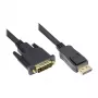Good Connections Cable de conexión DisplayPort a DVI-D 24+1 - contactos dorados 24K - OFC - negro - 1 m