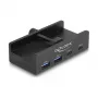 Delock 64262 Hub externo USB 5 Gbps de 4 puertos, 2x USB Type-A y 2x USB Type-C, con tornillo de bloqueo