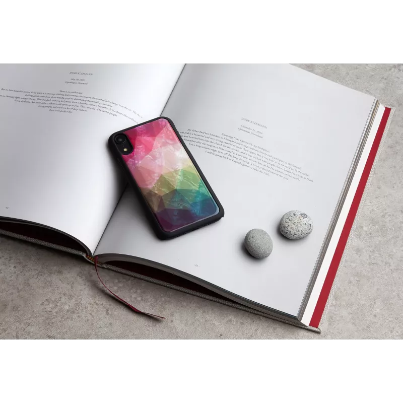 Funda para smartphone iKins para iPhone XR — diseño de flores acuáticas, negra