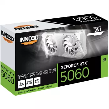 Tarjeta gráfica Inno3D GeForce RTX 5060 Twin X2 OC — 8 GB GDDR7, 128 bits, PCIe 5.0, 2280 MHz