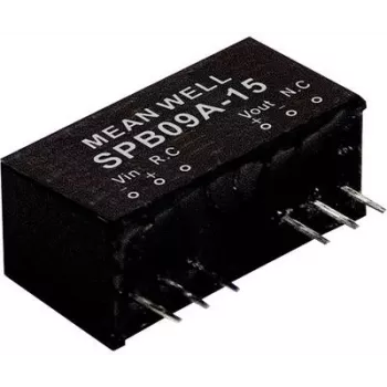 Fuente de alimentación/convertidor Mean Well SPB09C-12, entrada 36–75 V, salida 12 V, 9 W, RoHS, 24 mm de profundidad
