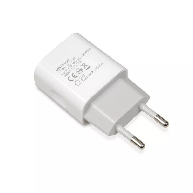 Cargador de interior AC IBOX C-35 universal blanco — 5 V máx., 0,3 A entrada, 1 A salida USB
