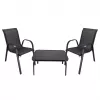 Conjunto de jardín Extralink Black Forest, textileno dos sillas + mesa negra