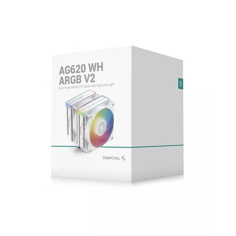 Disipador de aire para chipset y placa base DeepCool AG620 WH ARGB V2 12 cm Blanco 1 ud.