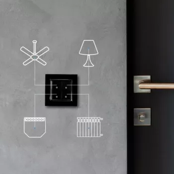 Light Switch Shelly Switch 4 plástico negro
