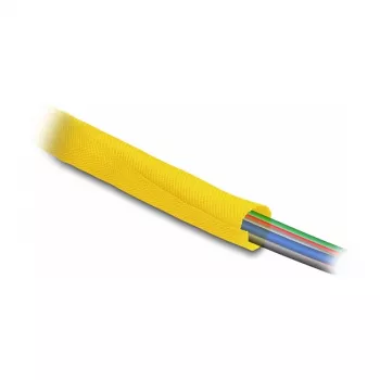Funda trenzada DeLOCK autoajustable resistente al calor 5 m x 19 mm amarillo