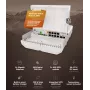 Switch de red MikroTik netPower Lite 8P – 8× Gigabit Ethernet (10/100/1000), PoE (IEEE 802.3af/at), entrada 24–57V, Blanco