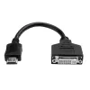 Convertidor de vídeo adaptador HDMI a DVI Eaton Tripp Lite P132-08N (HDMI-M a DVI-D F) - 20,32 cm - 0,2 m - DVI-D - HDMI - macho - hembra - oro