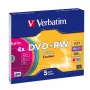 VERBATIM 43297 Verbatim DVD+RW slim Jewel Case 5 4.7GB 4x color