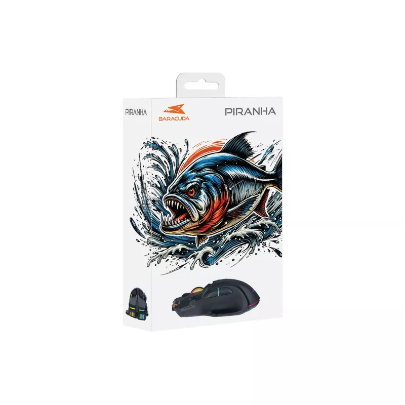 Ratón Baracuda BGM-071 Piranha negro USB