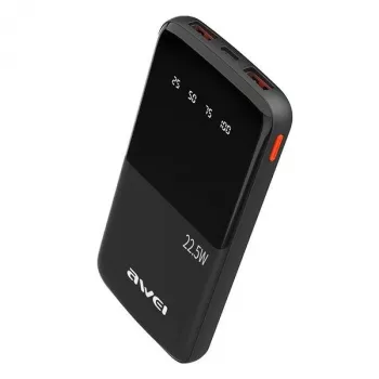 Batería externa Awei P10K 10000 mAh 22,5W negro/negro (10000mAh, 22W, 22,50Wh), batería externa, negro