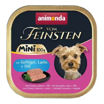Comida húmeda para perros animonda Vom Feinsten eneldo ave y salmón 100 g terrina, sin cereales, razas pequeñas adultas