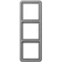 Marco de 3 elementos con placa de cubierta JUNG gris CD583GR
