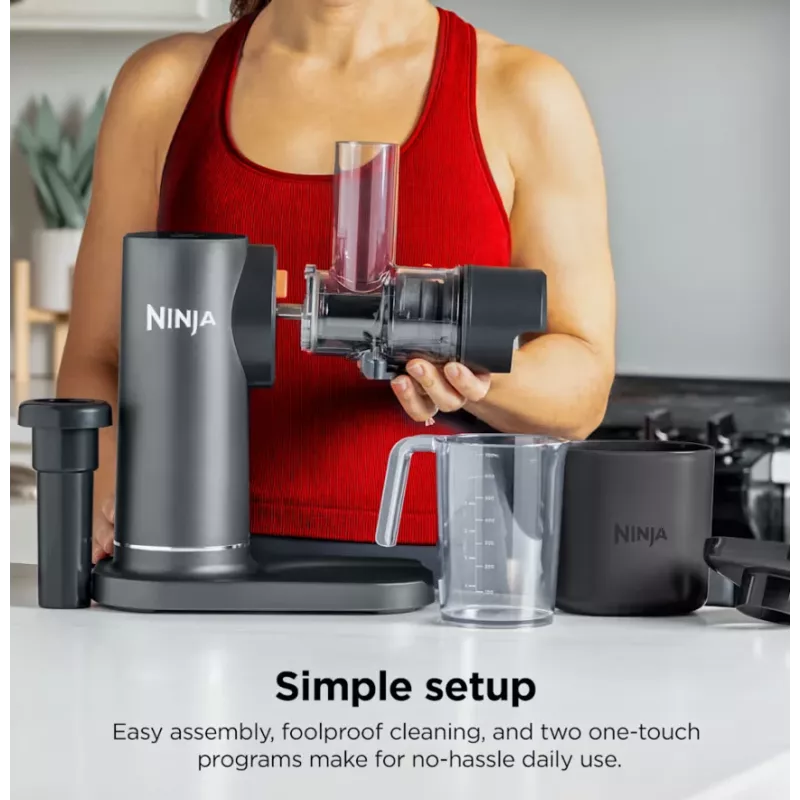 NINJA Cold Press Juicer | Neverclog JC151EU | Tipo exprimidor en frío | gris | 150 W | número de velocidades 1