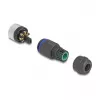 Conector M12 codificación A 8 polos conector hembra DeLOCK 60538 conexión por tornillo