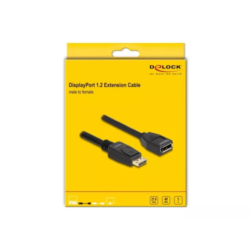 Cable de extensión DisplayPort 1.2 DeLOCK 4K 60 Hz 5 m