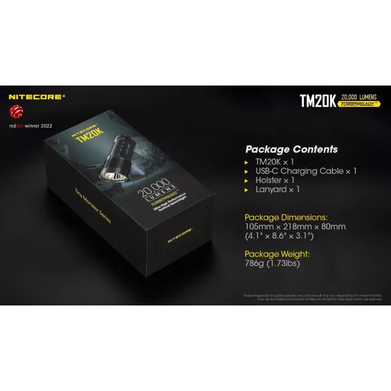 Linterna Tiny Monster SERIES/20000 lúmenes TM20K Nitecore