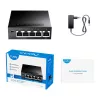 Switch de Red Cudy GS105 — 5 Puertos Gigabit Ethernet (10/100/1000), Negro, Fuente de Alimentación 5 V DC Incluida