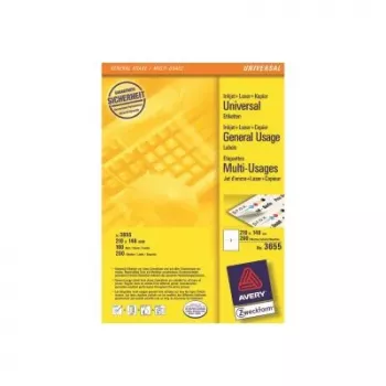 Avery 3655 Etiquetas autoadhesivas Rectangulares Permanente Blanco 200 uds.