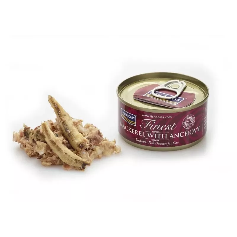 FISH4CATS Caballa con anchoa - Comida húmeda para gatos - 70g