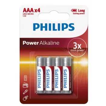 Pilas Philips Power Alkaline AAA, pack de 4