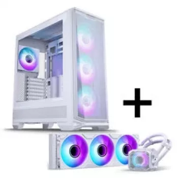 Caja de PC PHANTEKS Eclipse G400A + refrigeración líquida AiO Glacier M25 Gen2 - blanca