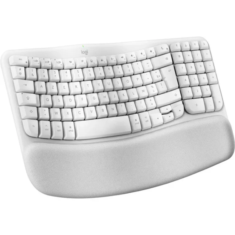 Logitech Ergo Series Wave Keys for Mac - Teclado - Inalámbrico - Bluetooth LE - AZERTY - Francés - blanco roto (920-012406)
