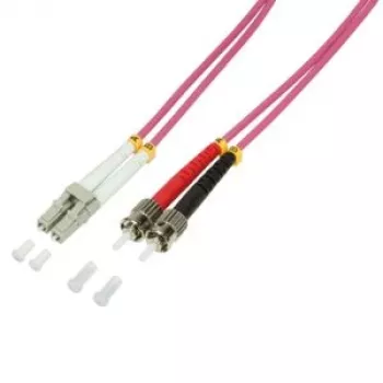 Logilink - cable de conexión - LC multimodo (macho) a ST multimodo (macho) - 2 m - fibra óptica - 50/125 micrómetros - OM4 - libre de halógenos - violeta brezo (FP4LT02)