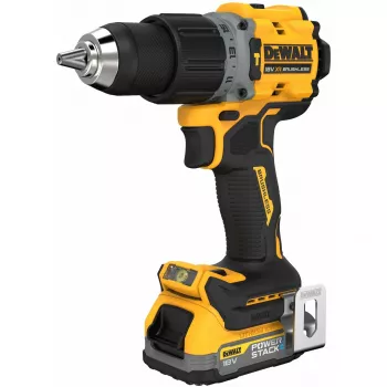 Taladro con empuñadura de pistola DeWALT DCD805E2T-QW, 18V Li-Ion 1.7Ah x2, sin escobillas, 2000 rpm, 90 Nm, portabrocas 13 mm