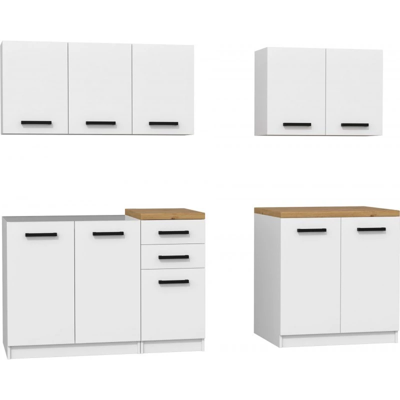 Topeshop KUCHNIA SET 200 BIEL conjunto de muebles de cocina/comedor