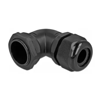 Prensaestopas 90° acodado DeLOCK PG29 negro