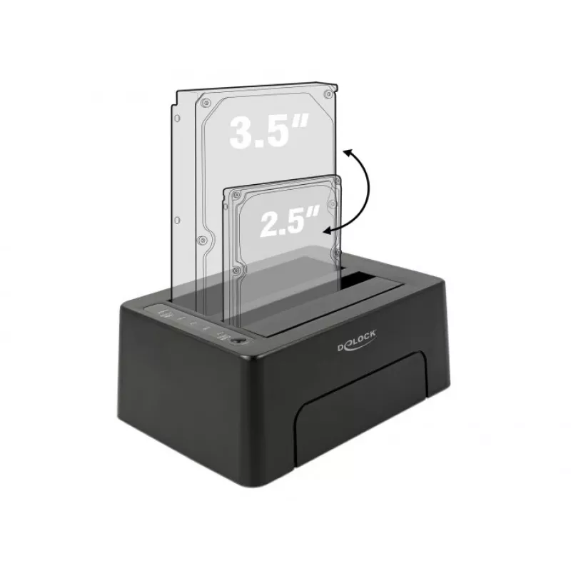 DeLOCK - base de acoplamiento para HDD con 2 bahías - SATA 6Gb/s - 6 Gbit/s - USB 3.1 (Gen 2) - negro (63957)