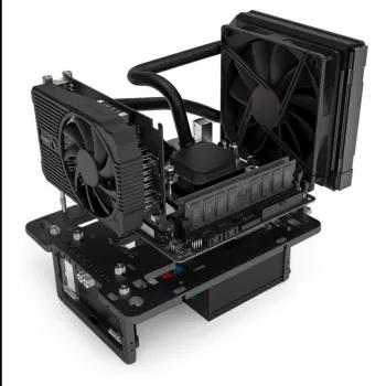 Streacom Benchtable BC1 Mini V2 negro – chasis compacto de estructura abierta con refrigeración pasiva