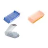 helit caja de tarjetas de aprendizaje BeeBox, A8, base: azul transparente tapa: blanco transparente, de poliestireno, tapa de doble uso (H6901030)