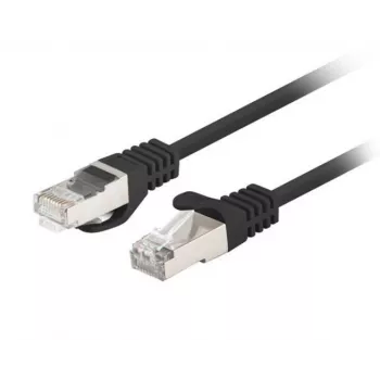 Latiguillo de red Lanberg Cat.6 F/UTP 0,5 m negro probado Fluke pack de 10 (F/UTP, CAT6, 0,50 m), cable de red
