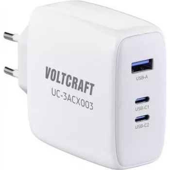 VOLTCRAFT GaN VC-13079915 cargador USB para interior corriente de salida (máx.) 5 A 3 x USB-C®, USB-A USB Power Delivery (USB-PD) (VC-13079915)