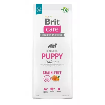 Pienso seco para perros Brit Care Puppy Potato & Salmon 12 kg — sin cereales, 30% proteína, para cachorros hasta 12 meses