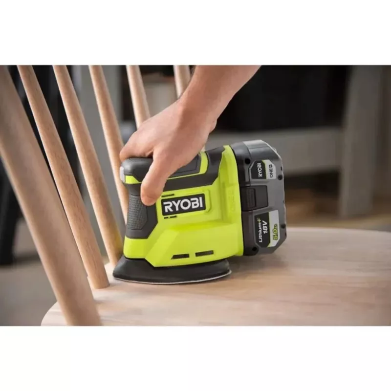 Ryobi RPS18-0, lijadora delta, orbital, velcro, negra, verde, plástico, 11000 OPM