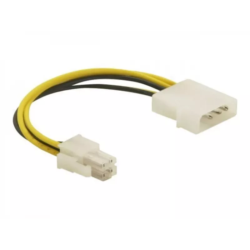 Delock 82391 cable adaptador de alimentación, ATX12V (P4) de 4 pines macho a Molex de 4 pines macho, 0,15 m