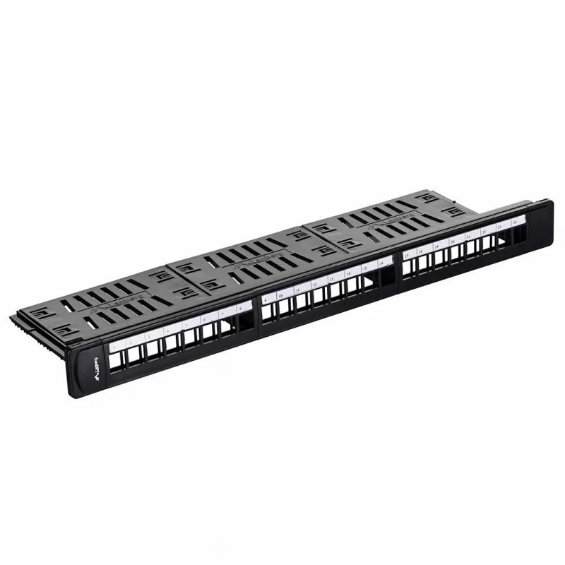 Patch panel 1U LANBERG PPKS-1124-B, 24 puertos, 1U, ABS, negro, 482,6×44,5×154 mm