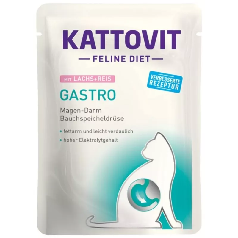 KATTOVIT Feline Diet Gastro - alimento húmedo para gatos - 12 x 85g