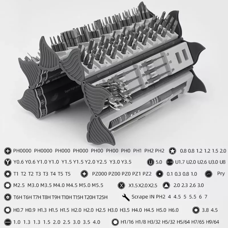 Set de destornilladores de precisión Extralink EX.21465 — kit magnético de 128 en 1 puntas