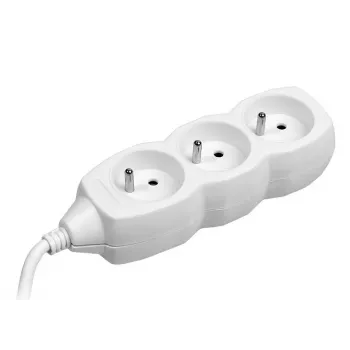 Alargador de corriente TRACER PowerCord 1,5 m 3 tomas blanco